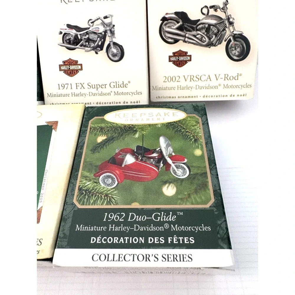 5 Vtg Hallmark Harley Davidson Christmas ornaments 1999-2007